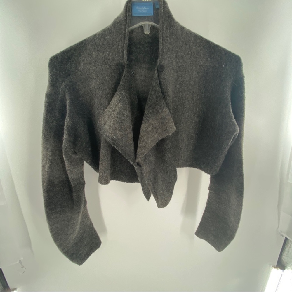 Simply Vera wang shrug sweater gray size M